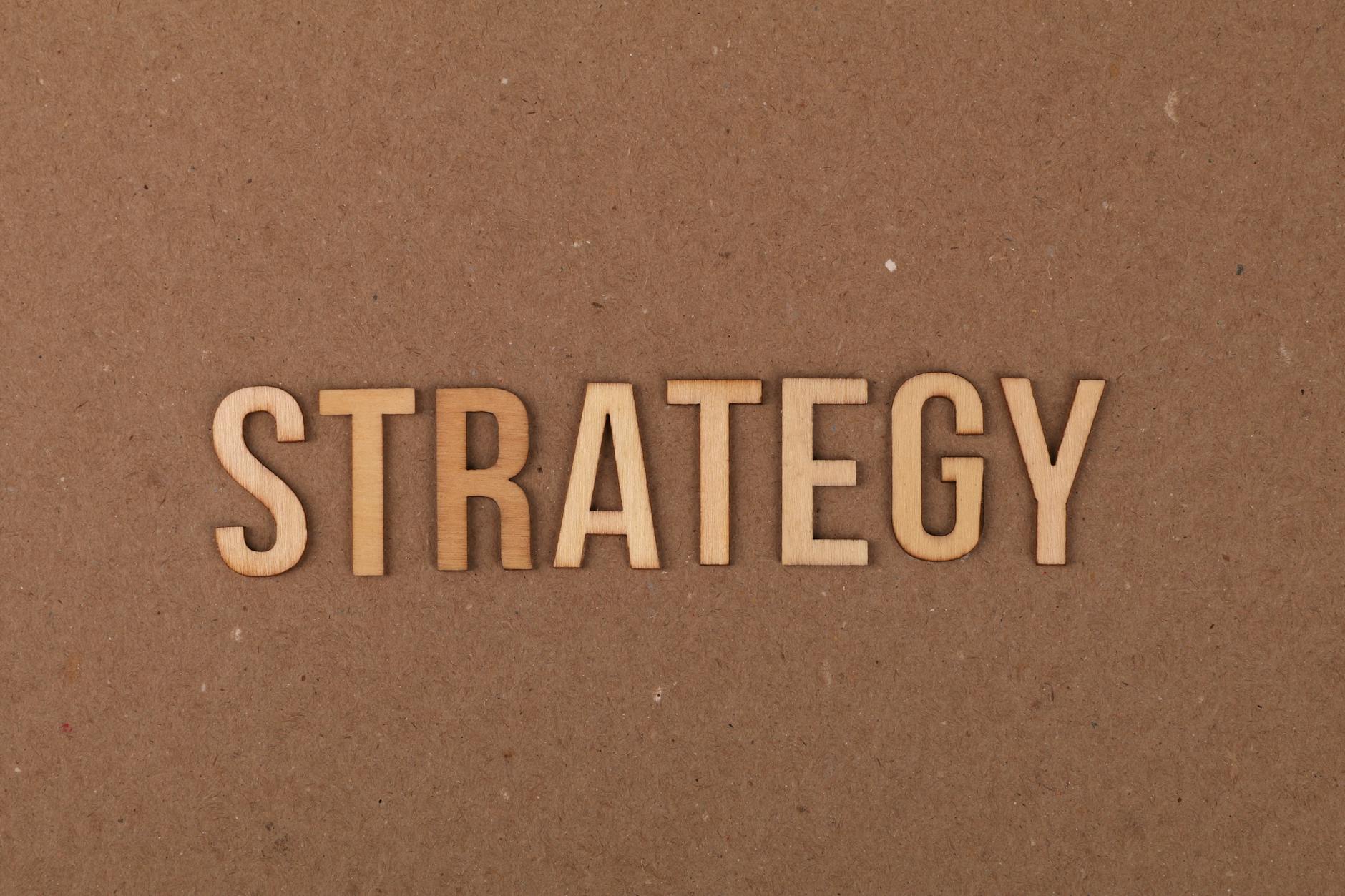 wooden letters on a cardboard